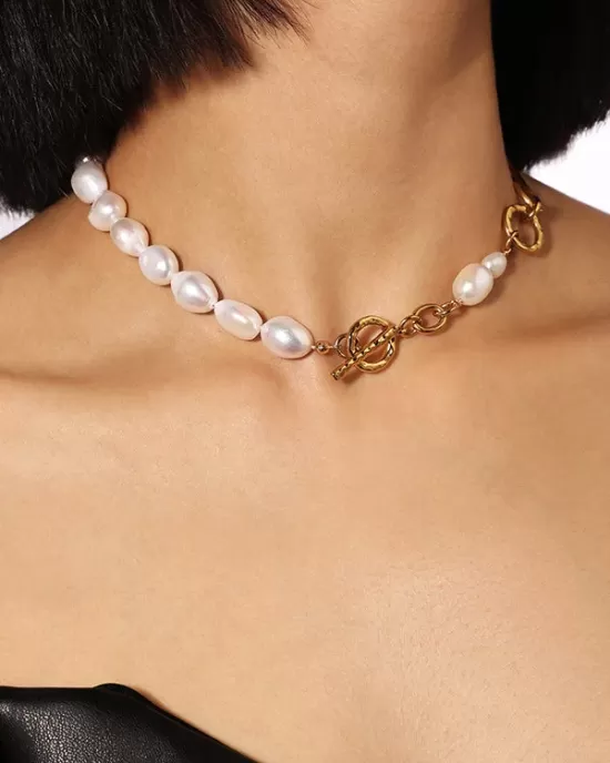 Women's Light Luxury Natural Baroque Pearl Necklace