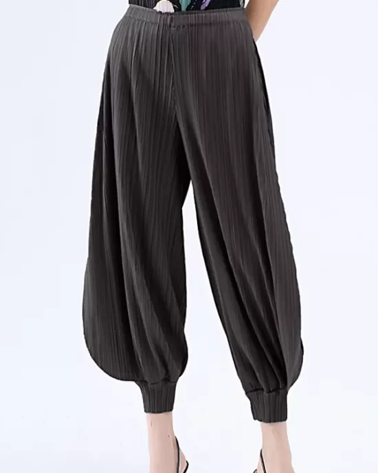 Simple Loose Solid Color Casual Harem Pants Bottoms