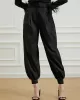 Simple High Waisted Black Casual Harem Pants Bottoms