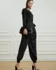 Simple High Waisted Black Casual Harem Pants Bottoms