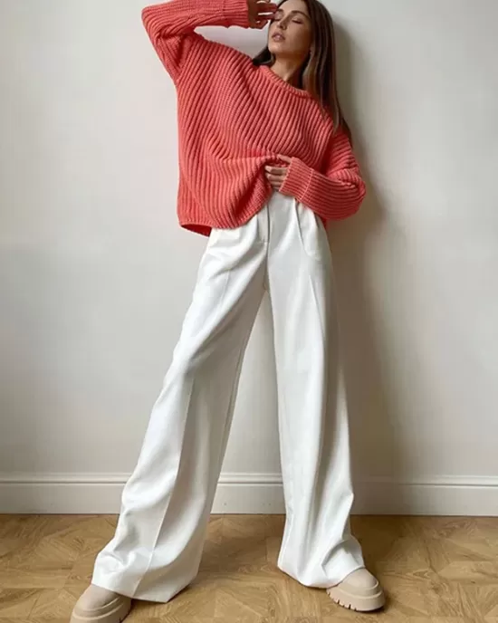 Casual Simple Solid Color Wide Legs Blazer Pants