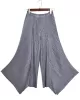 Original Loose Solid Color Irregular Pleated Wide Legs Pants