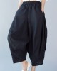 Artistic Retro Ramie Cotton Solid Color Elasticity Harem Pants