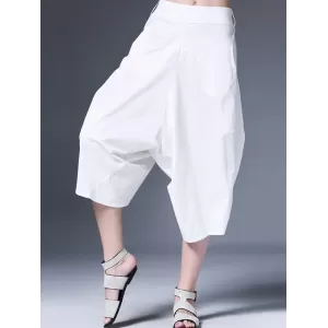 Original Simple Casual Loose White Harem Pants