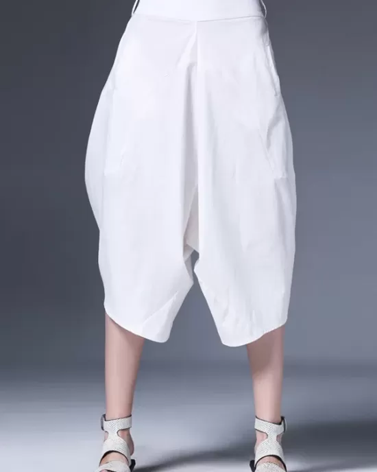 Original Simple Casual Loose White Harem Pants