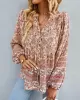 Long Sleeve Button Floral Blouse