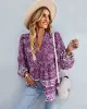 Long Sleeve Button Floral Blouse