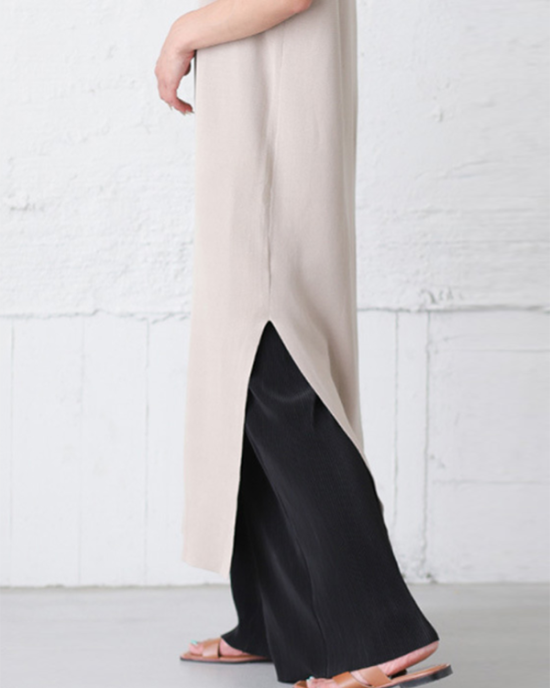 Simple Loose Wide Leg Elasticity Solid Color Casual Pants Bottoms