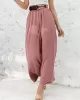 Simple Wide Leg Loose Elasticity Casual Pants Bottoms