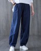 Simple Wide Leg Loose Elasticity Solid Color Casual Pants Bottoms