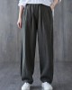 Simple Wide Leg Loose Elasticity Solid Color Casual Pants Bottoms