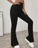 Going Out Flared Pants Skinny Elastics Solid Color Casual Pants Bottoms