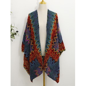 Casual Loose Patchwork Shawl&Cloak