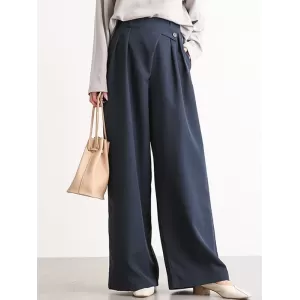 Casual Wide Leg Loose Solid Color Pants Bottoms