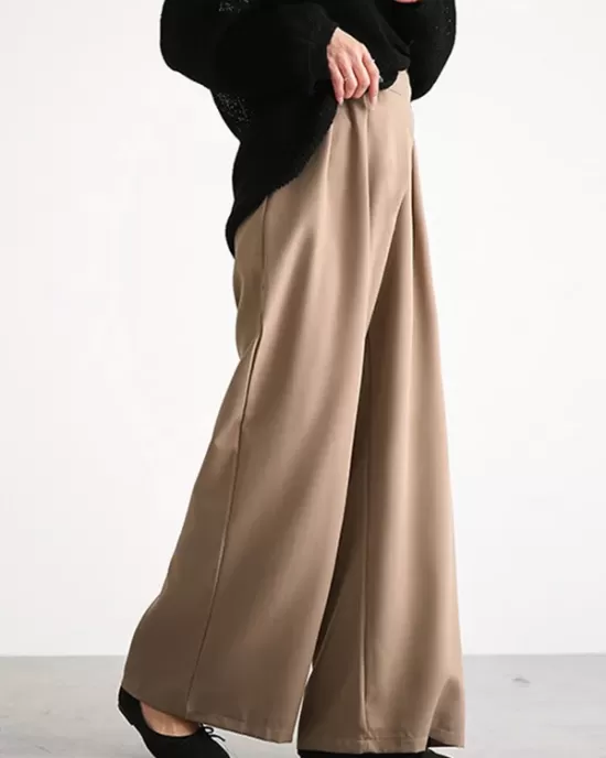 Casual Wide Leg Loose Solid Color Pants Bottoms