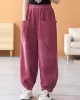 Loose Elasticity Solid Color Casual Flared Pants Bottoms