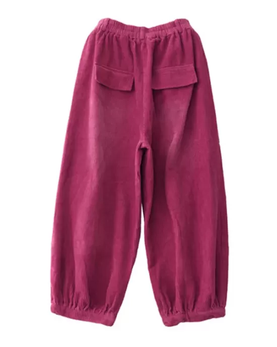 Loose Elasticity Solid Color Casual Flared Pants Bottoms