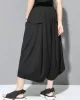 Simple Loose Wide Leg Solid Color Casual Three-Quarter Pants Bottoms