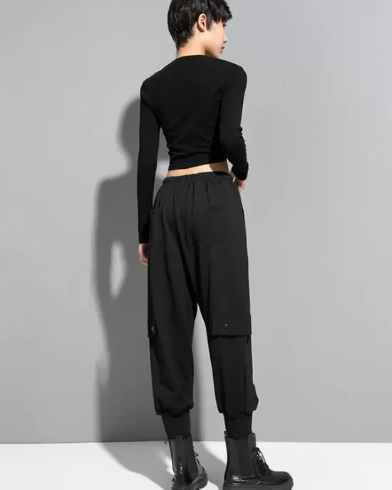 Loose Cool Solid Color Casual Harem Pants Bottoms