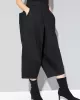 Cool Wide Leg Loose Solid Color Casual Three-Quarter Pants Bottoms