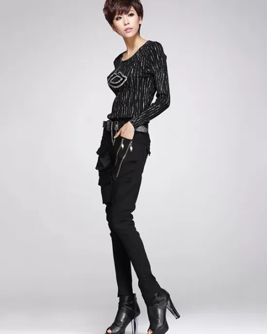 Original Cool Split-Joint With Pockets Zipper Casual Pants Bottoms