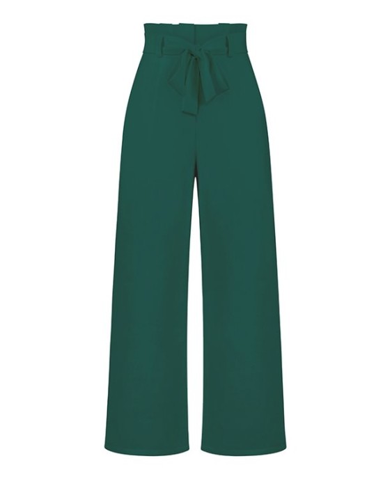 Simple Loose Wide Leg Solid Color Casual Pants Bottoms