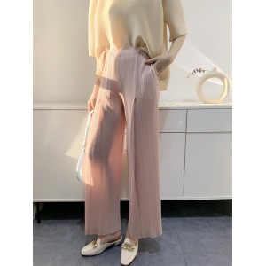 Simple Wide Leg Loose Pleated Solid Color Casual Pants Bottoms