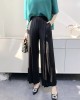 Simple Wide Leg Loose Pleated Solid Color Casual Pants Bottoms