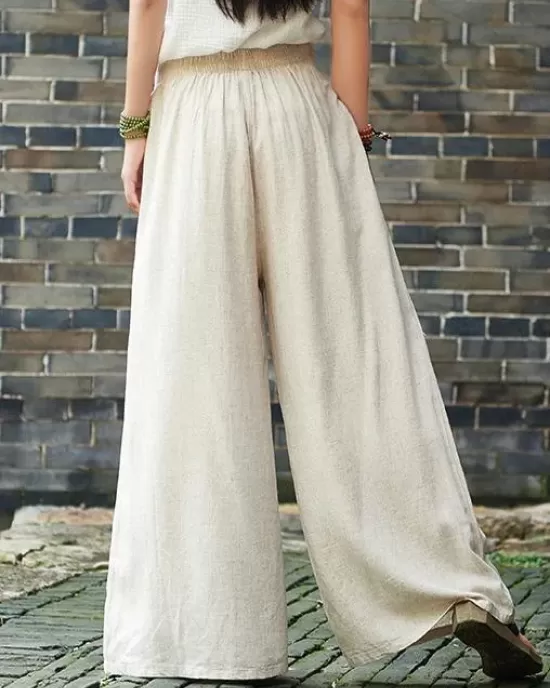 Vintage Casual Yoga Loose Wide Leg Pants