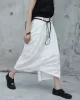 Loose White Linen Split-side Harem Pants