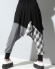 Loose Plaid Split-joint Harem Pants