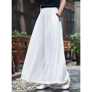 Loose Wide-leg Linen Pants