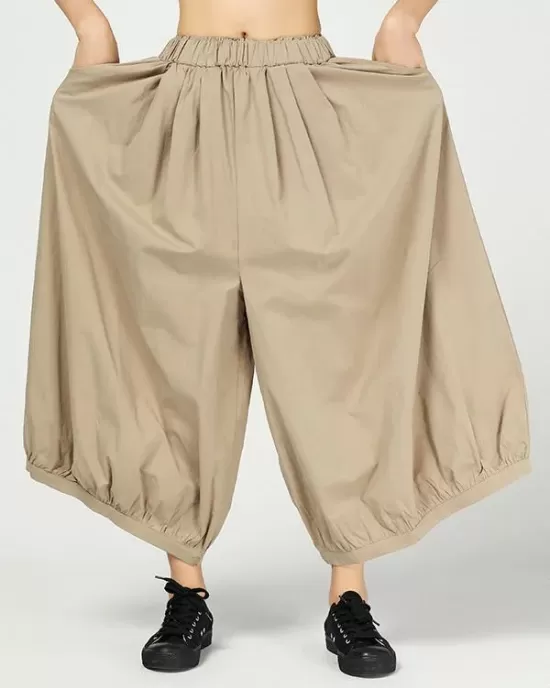 Vintage Ramie Cotton Wide Leg Pants