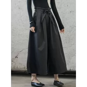 Retro Bandage Wide Leg Casual Pants