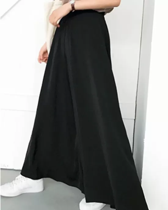 Original Solid Column Wide Leg Pants