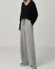 Casual Solid Column Wide Leg Pants