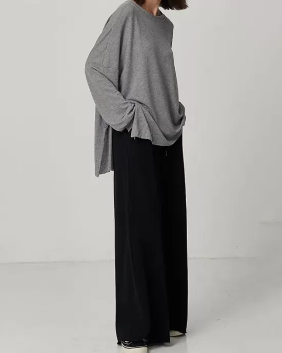 Casual Solid Column Wide Leg Pants