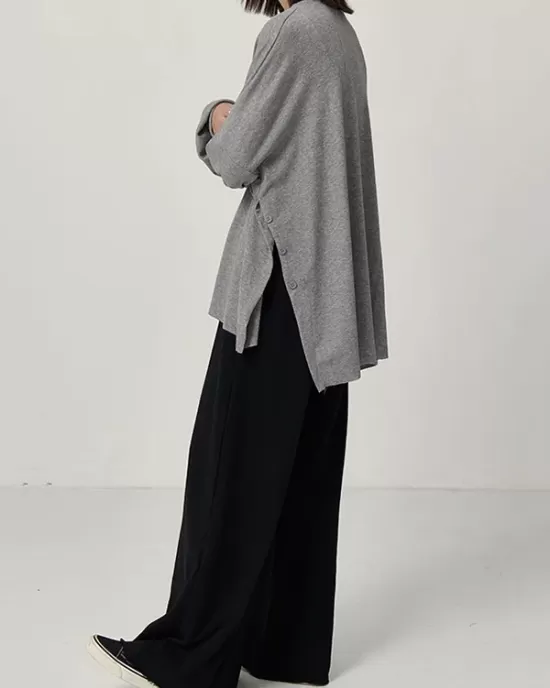 Casual Solid Column Wide Leg Pants