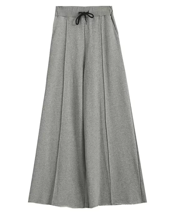 Casual Solid Column Wide Leg Pants