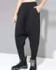 Stylish Black Velvet Split-Joint Harem Pants