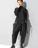 Stylish Black Asymmetric Elasticity Harem Pants