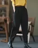 Thicken Velvet Elasticity Solid Color  Casual Pants