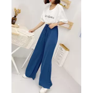 Solid Color Loose Modal Wide-Leg Casual Pants