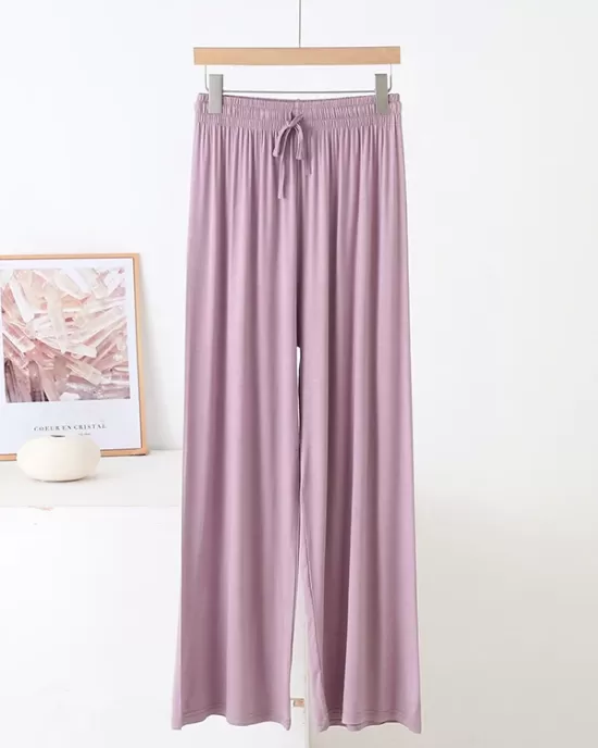 Solid Color Loose Modal Wide-Leg Casual Pants