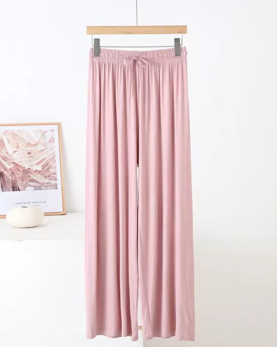 Solid Color Loose Modal Wide-Leg Casual Pants