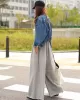 Loose Urban Gray Wide Leg Elastic Waist Pants