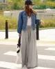 Loose Urban Gray Wide Leg Elastic Waist Pants