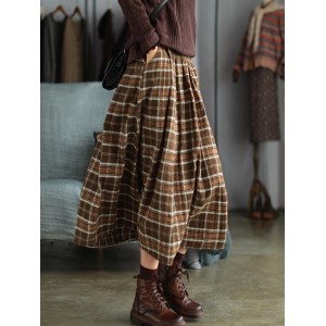 Artistic Retro Plaid A-Line Skirt