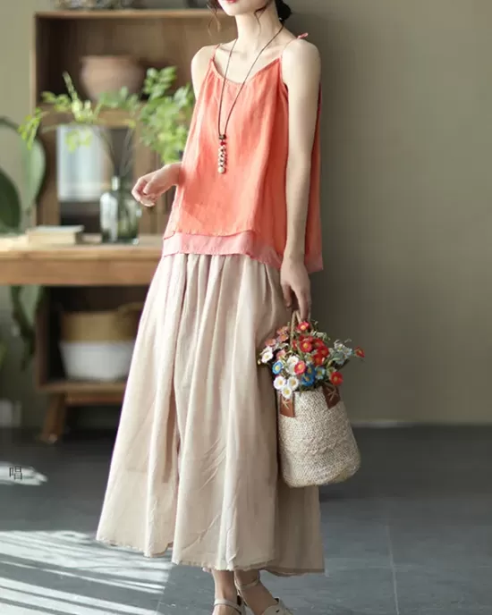 Casual Solid Color Empire A-Line Skirt