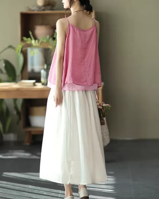 Casual Solid Color Empire A-Line Skirt